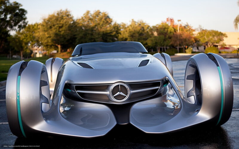 Silver Concept Car — Futuristic, Sunset