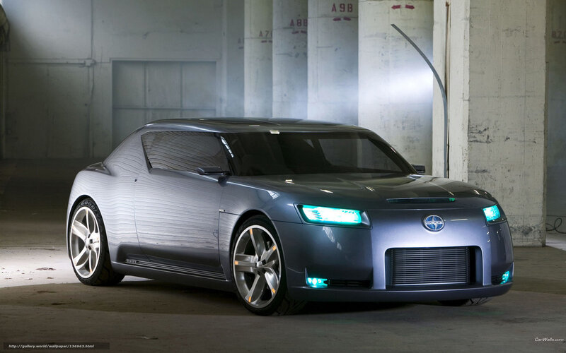 Silver Concept Car — Gray, Dramatic, 3d Render, Concrete Pillars