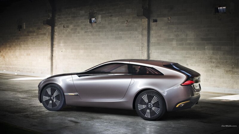 Silver Concept Car — Gray, Dramatic, 3d Render, Concrete Wall
