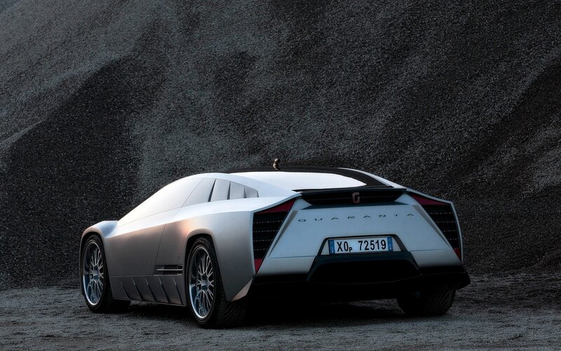 Silver Concept Car — Gray, Dramatic, 3d Render, Gravel