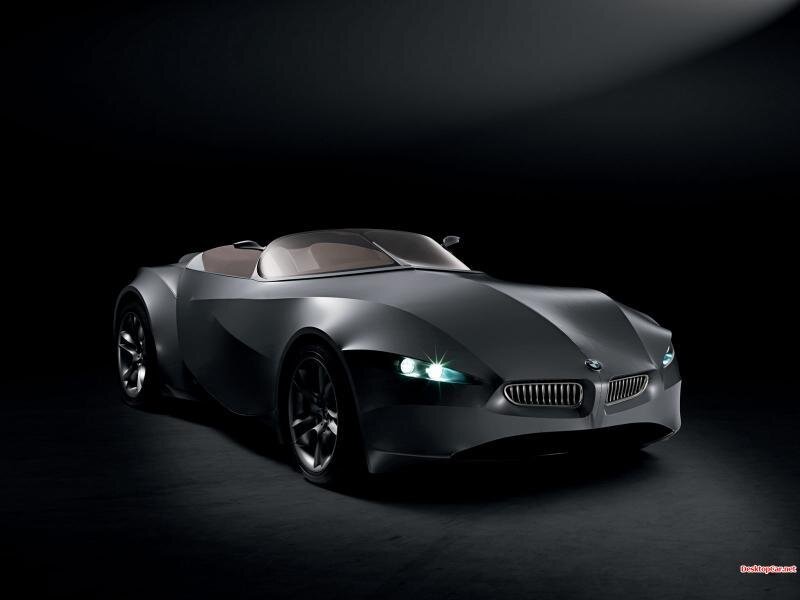 Silver Concept Car — Gray, Dramatic, 3d Render, Headlights, Grille, Wheels, Black