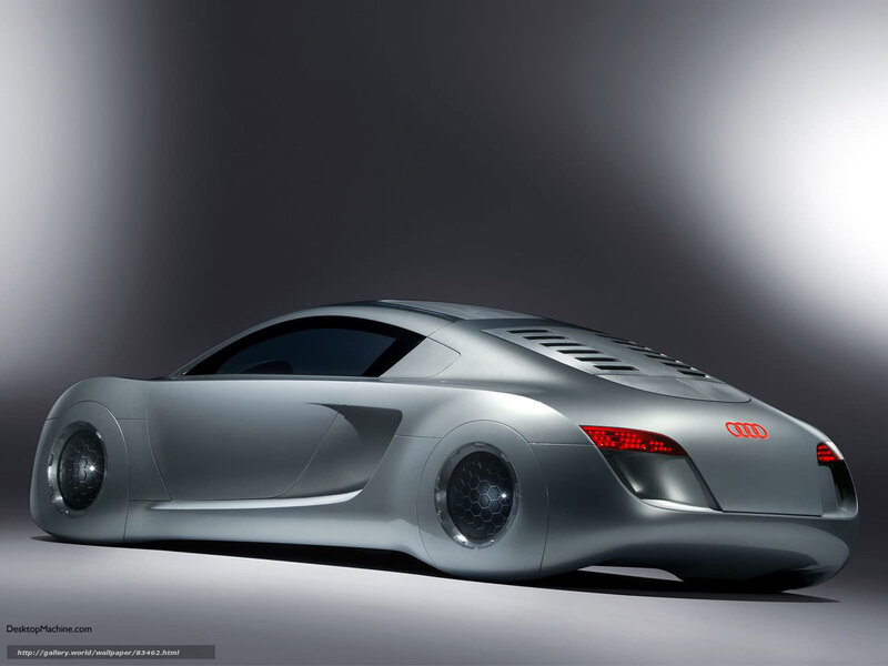 Silver Concept Car — Gray, Dramatic, 3d Render, Red Taillights
