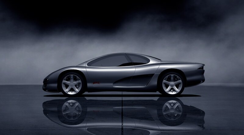 Silver Concept Car — Gray, Dramatic, 3d Render, Reflection