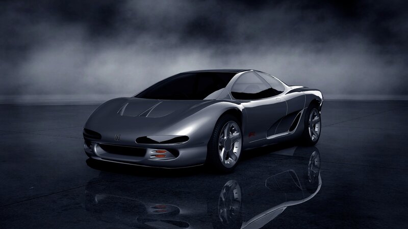 Silver Concept Car — Gray, Dramatic, 3d Render, Smoke