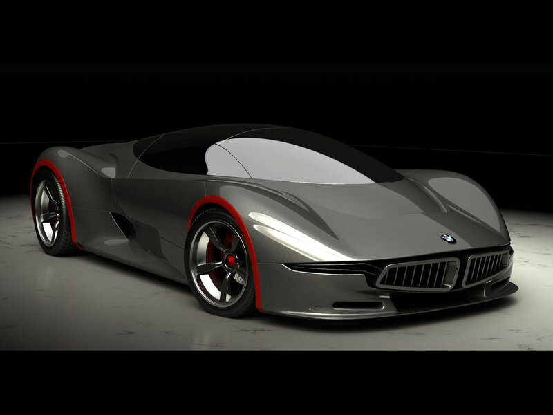 Silver Concept Car — Gray, Dramatic, 3d Render
