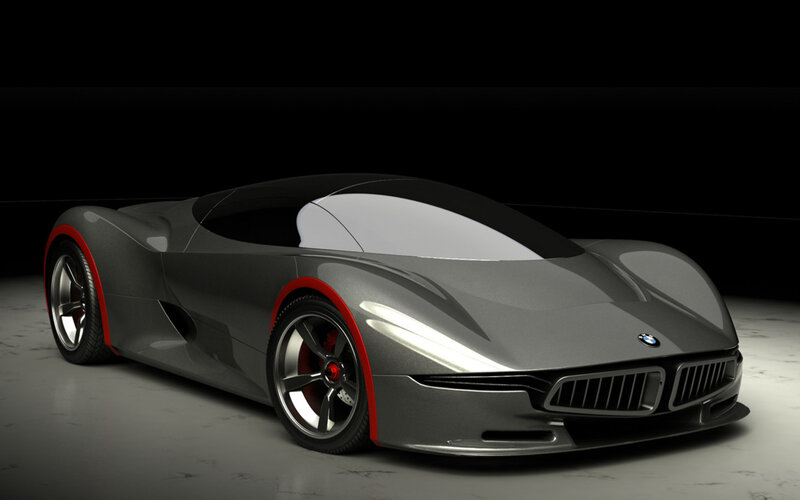 Silver Concept Car — Gray, Dramatic, 3d Render, Wheel