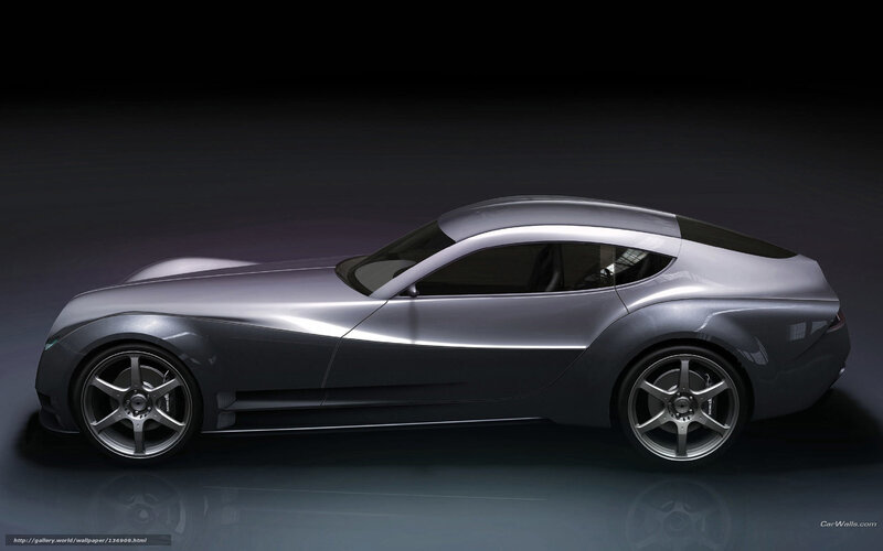 Silver Concept Car — Gray, Dramatic, 3d Render, Wheels, Dark Background