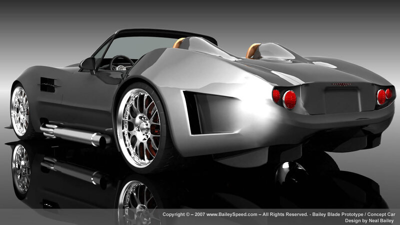 Silver Concept Car — Gray, Dramatic, 3d Render, Wheels, Exhaust
