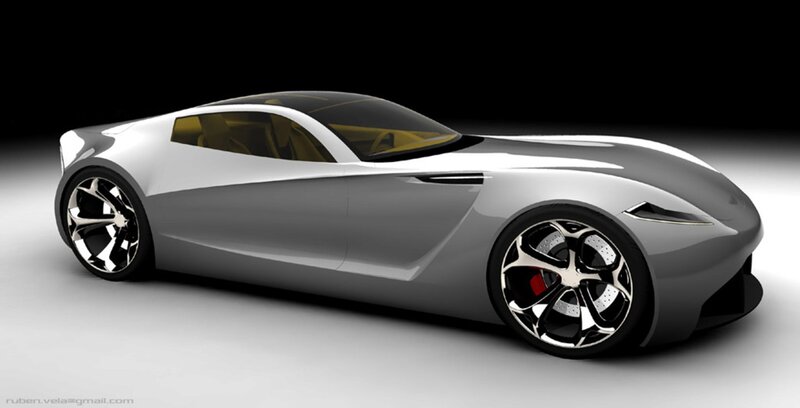 Silver Concept Car — Gray, Dramatic, 3d Render, Wheels, Interior