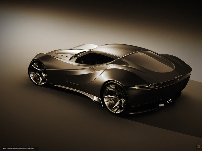 Silver Concept Car — Gray, Dramatic, 3d Render, Wheels, Studio