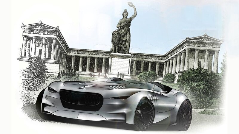 Silver Concept Car — Gray, Dramatic, Afternoon, Illustration