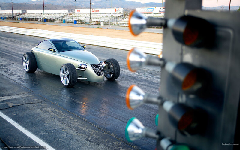 Silver Concept Car — Gray, Dramatic, Afternoon, Photograph, Race Track