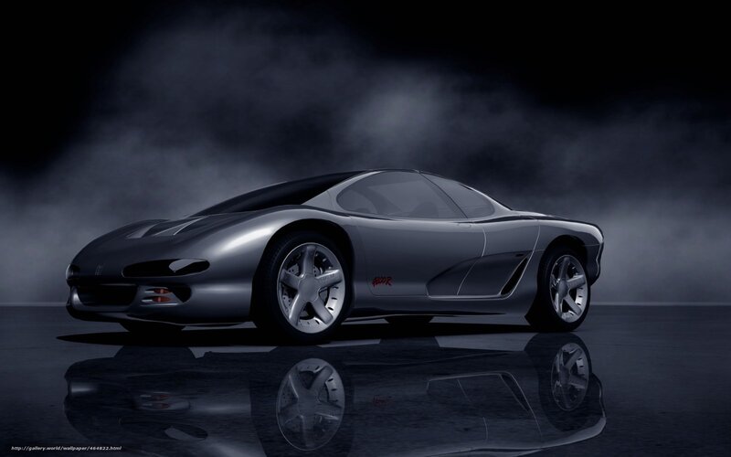 Silver Concept Car — Gray, Dramatic, Night, 3d Render, Smoke