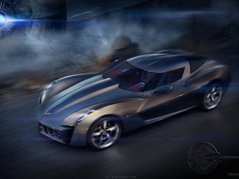 Silver Concept Car — Gray, Dramatic, Night, Digital Art, Smoke