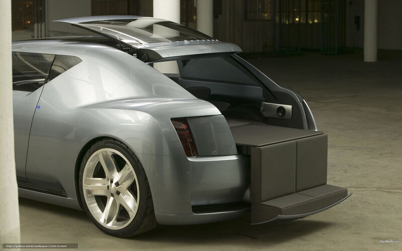 Silver Concept Car — Gray, Dramatic, Night, Photograph, Car Door, Trunk