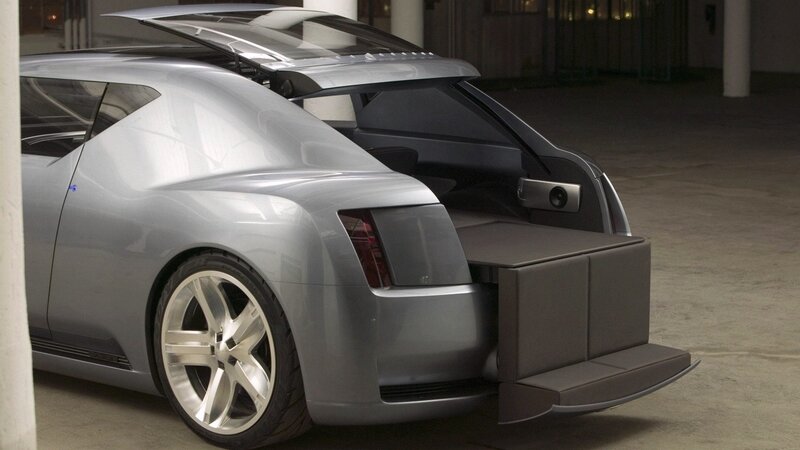 Silver Concept Car — Gray, Dramatic, Night, Photograph, Car Door, Trunk, Wheel
