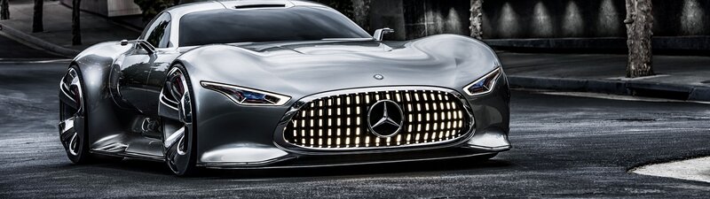 Silver Concept Car — Gray, Dramatic, Night, Photograph, Street
