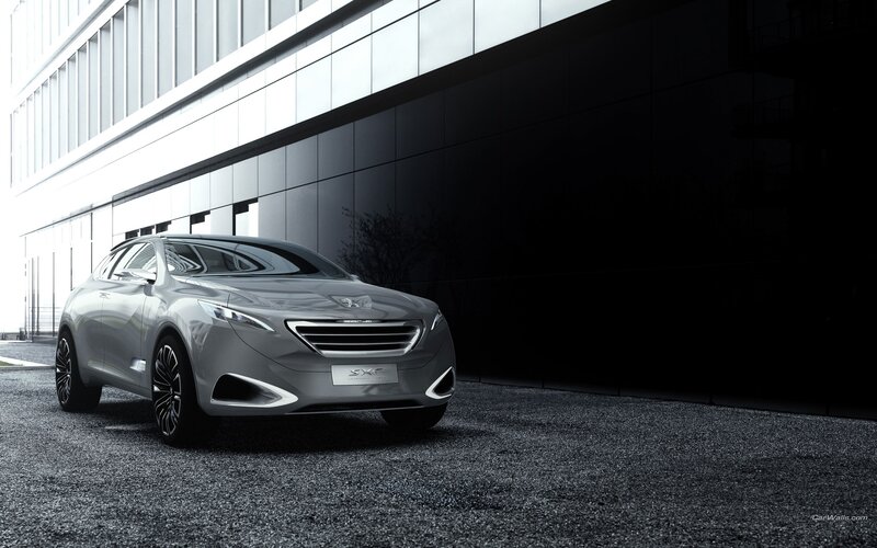 Silver Concept Car — Gray, Dramatic, Photograph, Building, Gravel, Tree