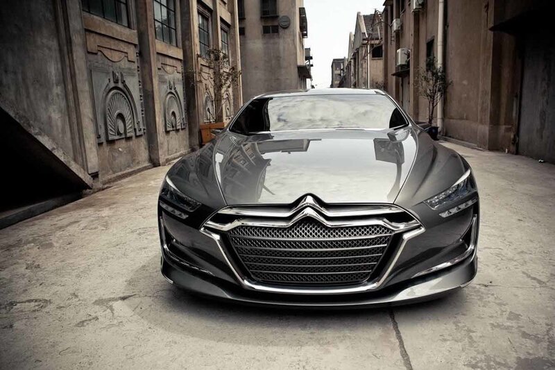 Silver Concept Car — Gray, Dramatic, Photograph, Building