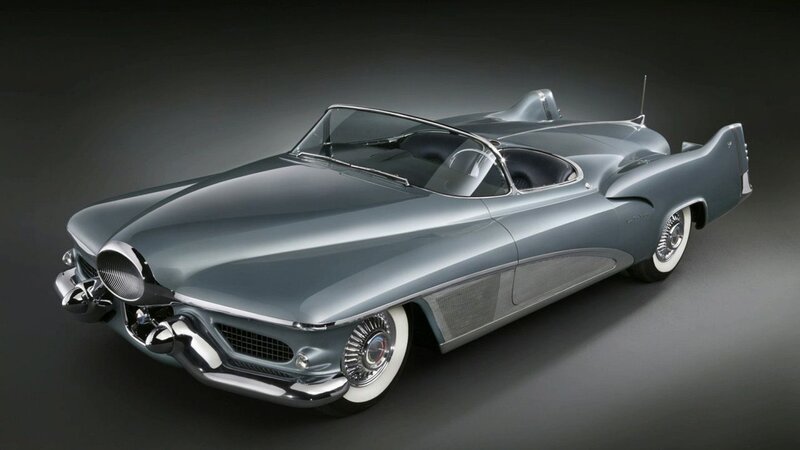 Silver Concept Car — Gray, Dramatic, Photograph, Convertible, White-walled Tires