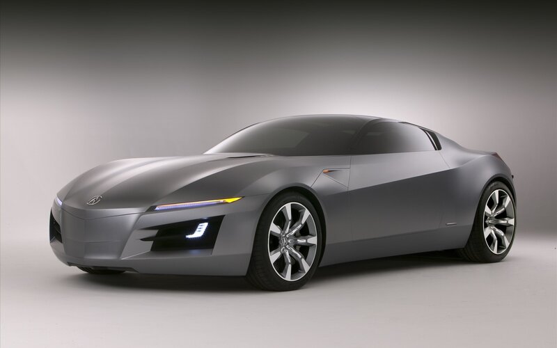 Silver Concept Car — Gray, Dramatic, Photograph, Headlights, Wheels, Black, Acura