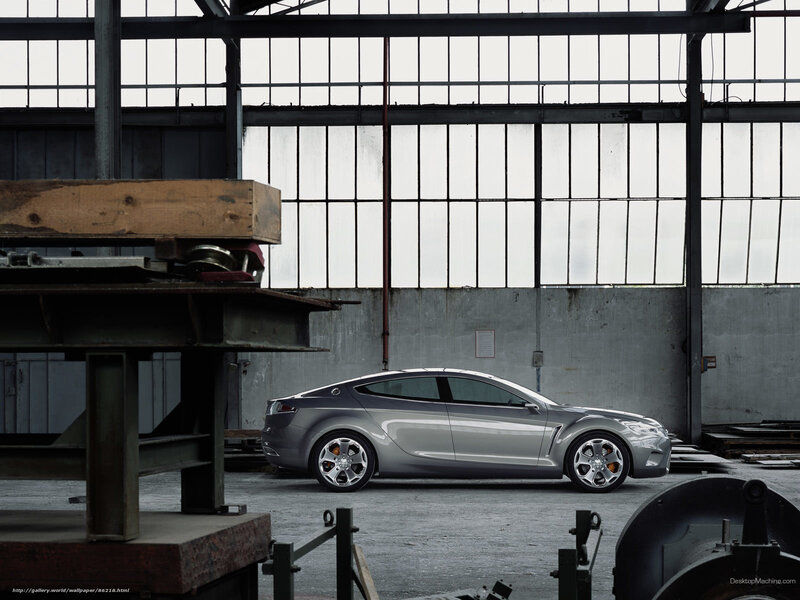Silver Concept Car — Gray, Dramatic, Photograph, Industrial Building