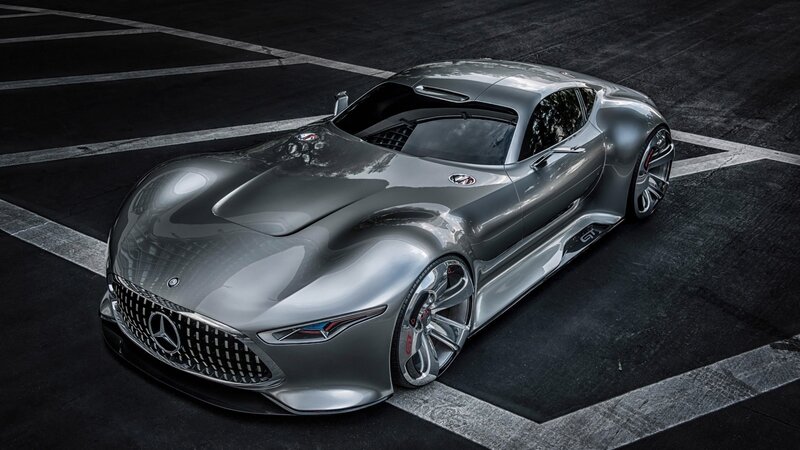 Silver Concept Car — Gray, Dramatic, Photograph, Parking Lot, Asphalt