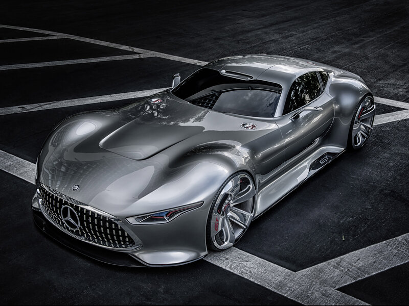 Silver Concept Car — Gray, Dramatic, Photograph, Parking Lot