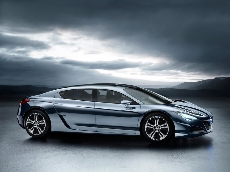 Silver Concept Car — Gray, Dramatic, Photograph, Sky