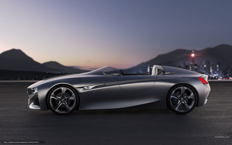 Silver Concept Car — Gray, Dramatic, Sunset, 3d Render, Mountains