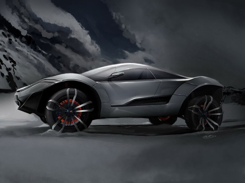 Silver Concept Car — Gray, Dramatic, Winter