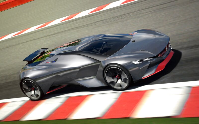 Silver Concept Car — Gray, Dynamic, 3d Render, Race Track