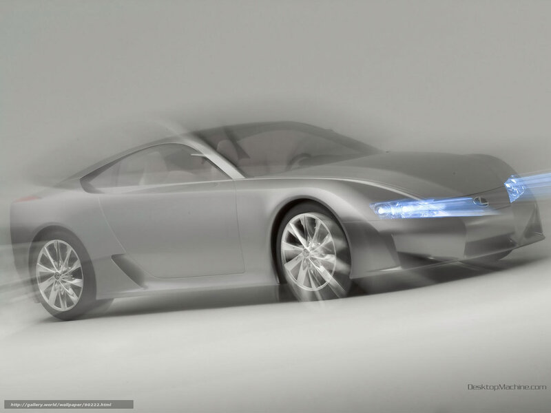 Silver Concept Car — Gray, Futuristic, 3d Render, Headlights