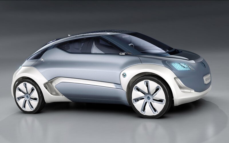 Silver Concept Car — Gray, Futuristic, 3d Render, Wheels