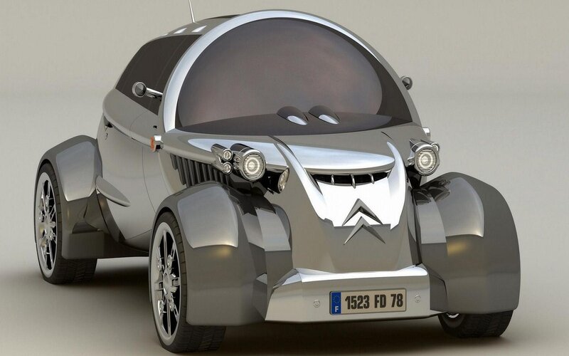 Silver Concept Car — Gray, Futuristic
