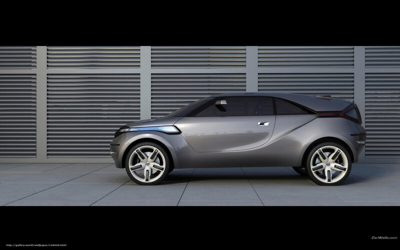 Silver Concept Car — Gray, Modern, 3d Render, Wall