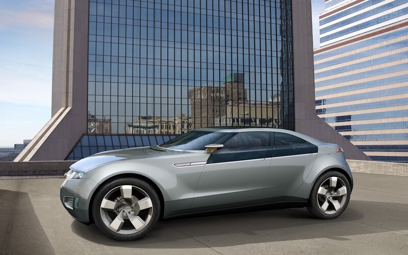 Silver Concept Car — Gray, Modern, Afternoon, 3d Render, Skyscraper