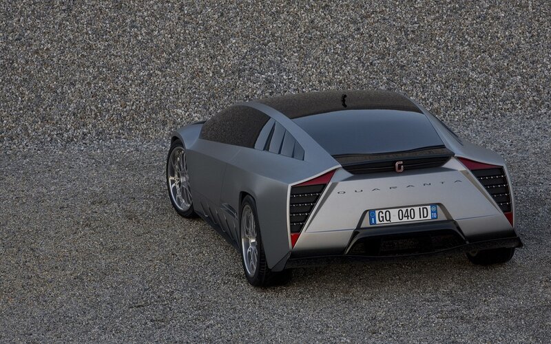 Silver Concept Car — Gray, Neutral, 3d Render, Gravel