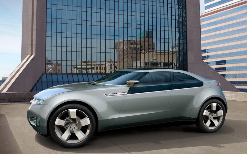 silver concept car in city