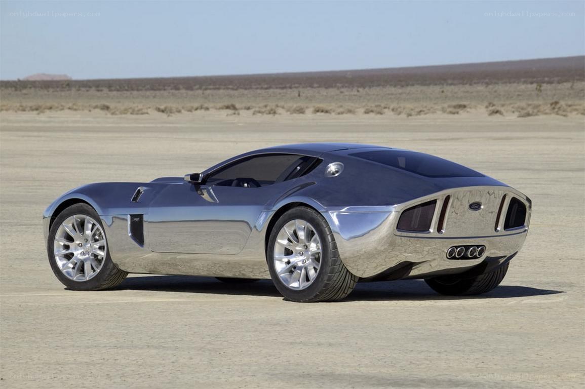silver concept car in desert