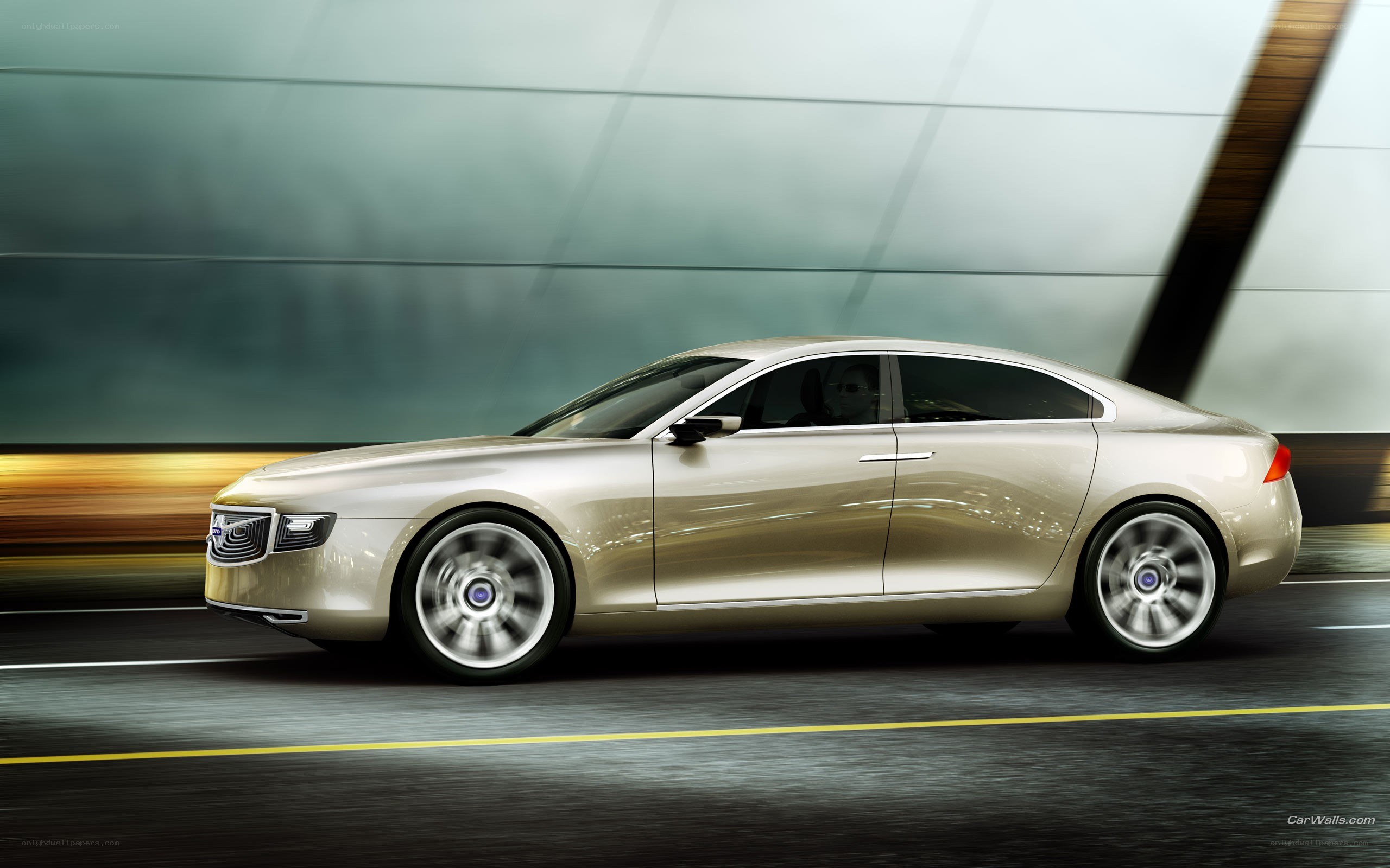 silver concept car in motion