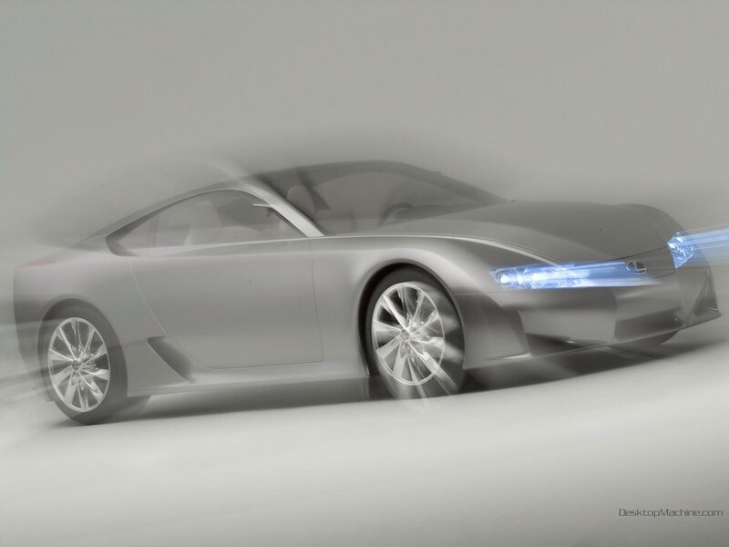 silver concept car in motion