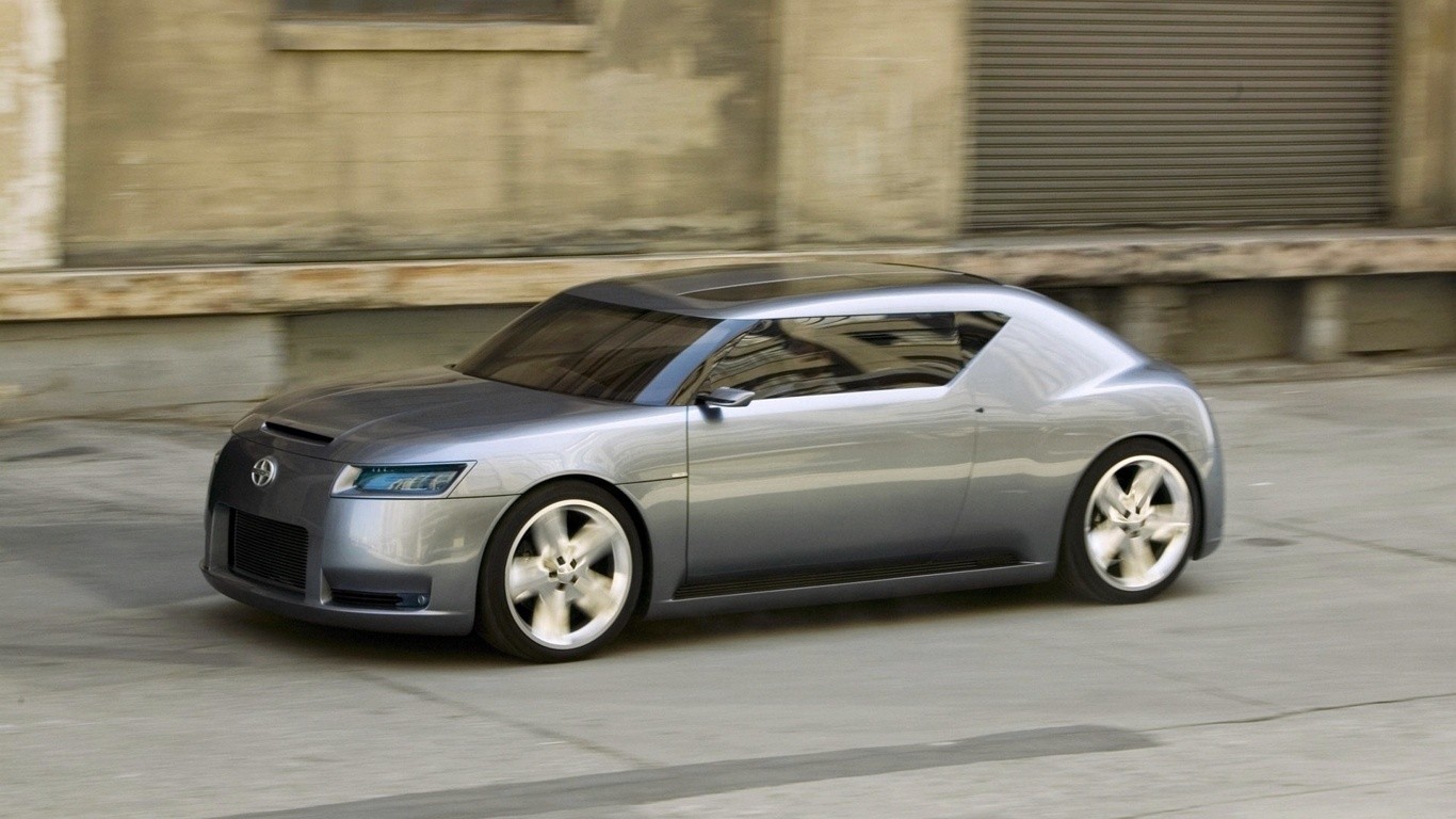 silver concept car in motion