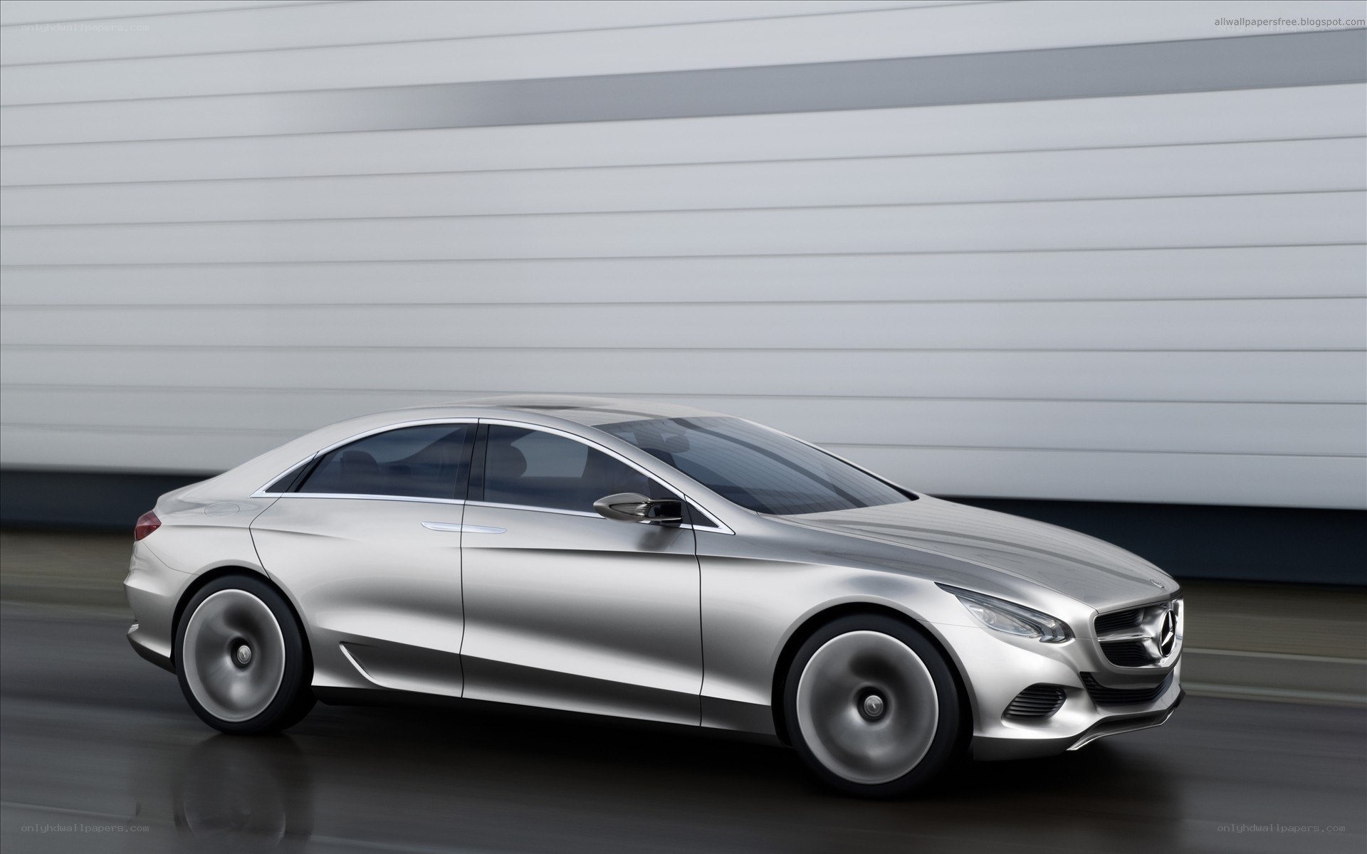silver concept car in motion