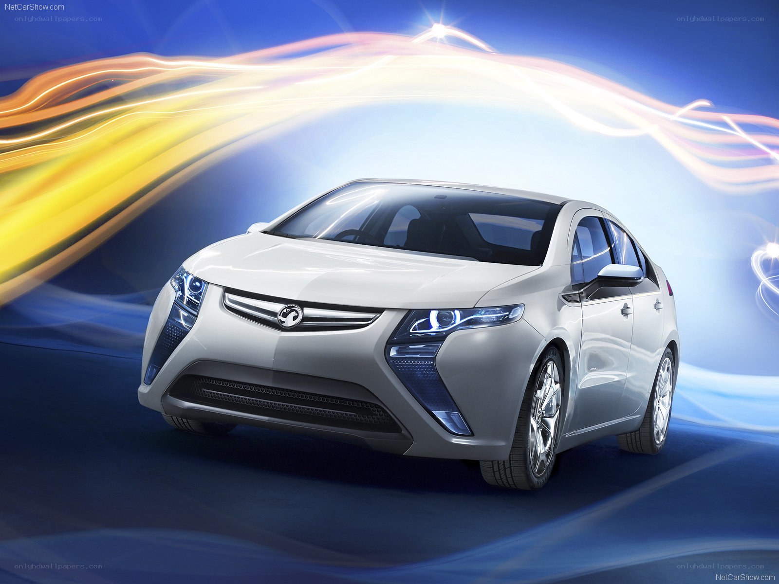 Silver concept car in motion