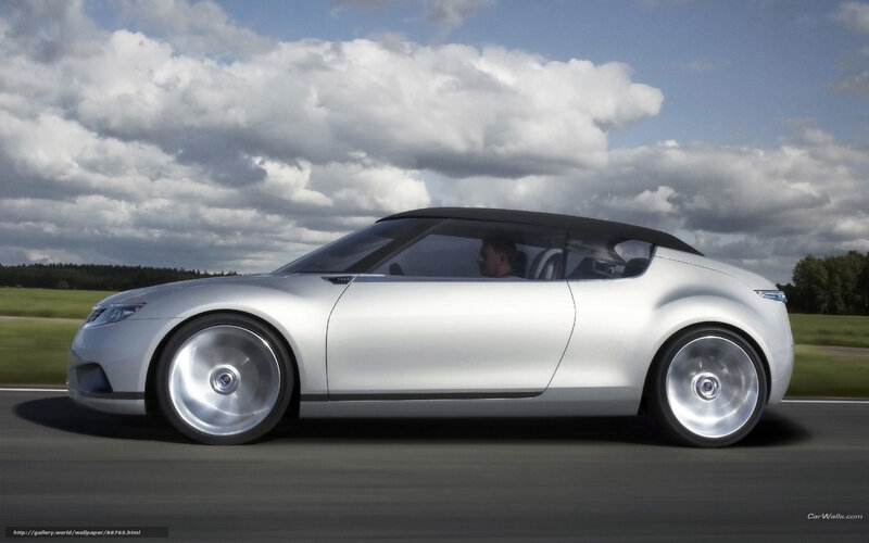 silver concept car in motion