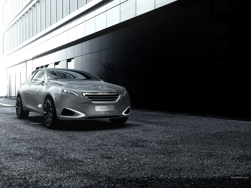 Silver concept car in urban setting
