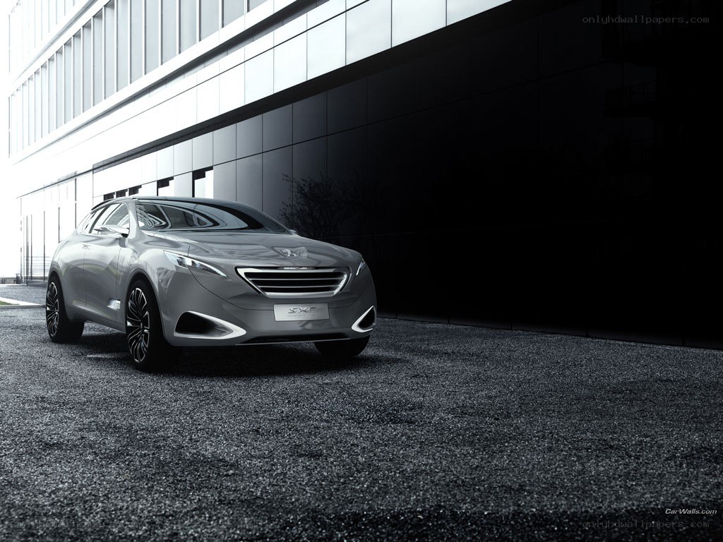 Silver concept car in urban setting