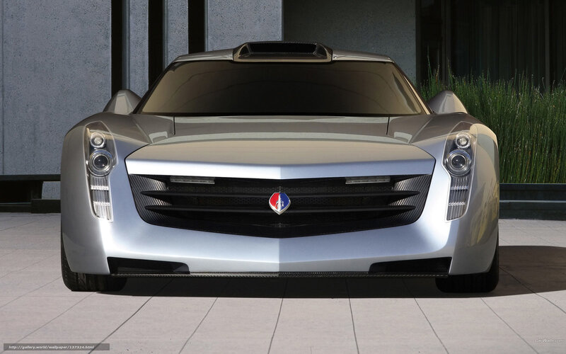 Silver Concept Car — Modern, 3d Render, Building, Plants