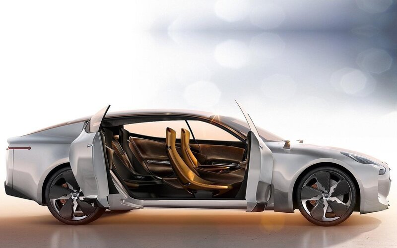 Silver Concept Car — Modern, 3d Render, Car Door